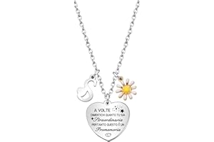 Hcvone Collana Iniziale Collana Margherita da Donne Ragazze Collana Lettera Collana Amicizia Sorelle Promemoria Regali Compleanno Motivazionali Regali Colore Argento Collana Gioielli