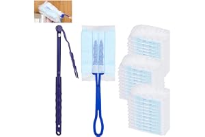 40 st dammfjädrar refill-kit, med 2 handtag, dammrefill | Engångsfjäder, dammdukar för djurhår, damm och smuts, hemrengöring