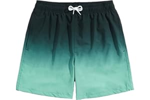 SUNDAY ROSE(サンデーローズ) SUNDAY ROSE Mens Swimming Trunks Swim Shorts Quick Dry Gradient Color Beach Shorts Watershorts Holiday Casual Sports Wear with Pockets and Adjustable Drawstring