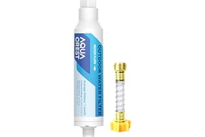 AQUA CREST Inline Water Filter, Dedicated for Car Washing, Yard Cleaning, Reduce Hard Water Spots, Soften Water, Upgraded Formula with 1 Flexible Hose Protector