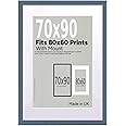 A2Z Home Solutions® Wall Photo Frame Dark Grey 70x90 cm Frame With 80x60 cm Mount Picture Poster Print With Clear HD Perspex 30x15 MM Moulding Mounting Hooks MDF Backboard