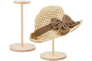 PH PandaHall 2 juegos de soporte para sombreros de madera, soporte para sombreros para vendedores, cascos, pelucas, organizador de exhibición