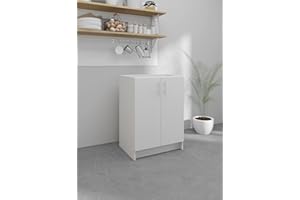 JD Greta Küchenunterschrank ohne Arbeitsplatte 60cm breit & 46,3cm tief (weiß) - Küchen Unterschrank Aufbewahrung mit Türen - Küchen Vorratsschrank & Aufbewahrungsschrank - Küchenschrank