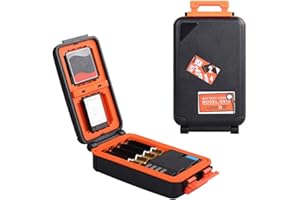 LENSGO custodia per scheda di memoria per fotocamera, custodia rigida per schede di memoria, impermeabile, antiurto, compatta, per 3 batterie per fotocamera, 3 XQD o 3 schede CF, 6 schede SD