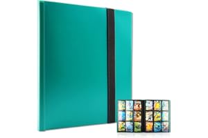 WDJLNZB Carte Album Livre, Porte-Cartes à Collectionner, Livre Carte Collection, Livre de Protection Cartes, Album Classeur Carte, Albums pour Cartes à Collectionner, Capacité de 360 Cartes (Cyan)
