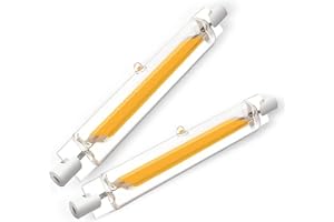 ZJZG Bombilla LED R7S 118mm Regulables, R7S LED 118mm 20W COB Equivalente 200w Lámpara Halógena, Lampara Blanco Cálido 3000K, 2000LM, iluminación de haz de 360 ​​°, 2 Pack