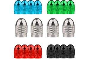 AVCITY Senven Cappucci con gambo valvola alta qualità alluminio, Cappucci parapolvere per pneumatici, auto, moto, bicicletta, Coperture valvole universali per pneumatici, Evitare perdite d'aria - 20pcs