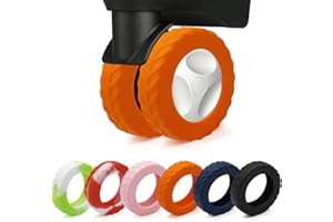 XYOFUN Luggage Compartment Wheel Protection Cover - Upgraded 8-Pack Anti Dust & Scratch Noise Reduction Carry On/Travel Suitcase Wheel Protector - Orange