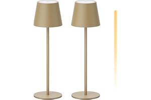 ‎K-BRIGHT K-Bright 2 Stück LED Dimmbare Akku Tischlampe Kabellose, Wiederaufladbar 3000K/4000K/6000K Drei Farbtemperaturen Tischleuchte mit USB-C, IP54 Wasserdichte, Khaki