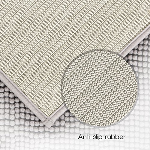 Lifewit Rutschfeste Badematte 50x80cm Badteppich aus Mikrofaser Chenille Teppich für Badezimmer Grau - 3