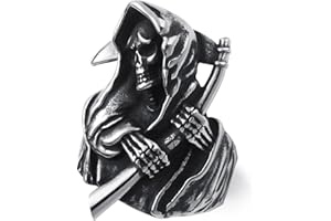 WESTMIAJW Mens Skull Ring Stainless Steel Gothic Punk Skull Rings Jewellery for Men Size Q,S,T1/2,V1/2,Y,Z+1
