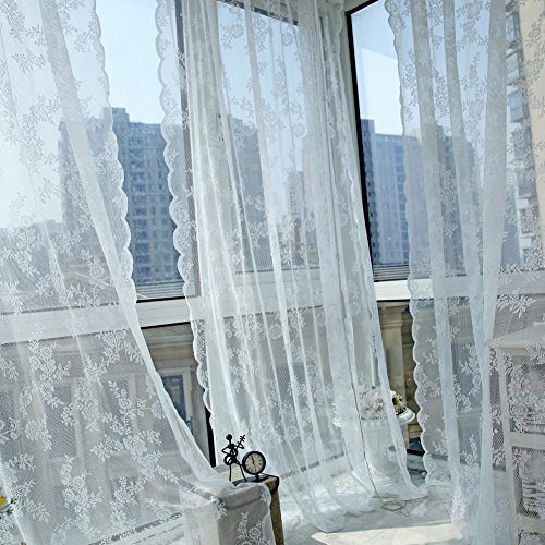 Brightup Tafel Sheer Fenster Vorhang Panel Drape Room Blumen Tüll Schals Valances 150*180cm - 2