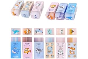 MLLTECH Gomme da cancellare 6 pezzi per bambini, gomma con motivo Gomma divertente con intarsi per la scuola a casa, gomme per l'ufficio materiale scolastico cancelleria gomma per regali per bambini studenti
