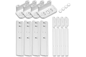 RADIANTROOTS (Pack of 4) Universal Integrated Fridge Door Sliders Brackets Kit Installation Fixing Kit and Installation Sliding Mounting Bracket Fixing Kit Attaching to Fridge Doors