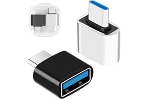 LEIZHAN Adaptateur USB C à USB (Kit de 2 pièces), Type C Male to USB 3.0 Famale Adapter OTG adapté aux Type-C équipements ,MacBook Pro/Air, Google Chromebook Pixelbook, Galaxy , Google Pixel（ Noir et blanc）