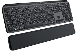 ‎LOGITECH Logitech MX Keys S Plus kabellose Tastatur, Low Profile, Fluid Quiet Typing, Programmable, Backlighting, Bluetooth, Rechargeable, für Windows PC/Linux/Chrome/Mac- Graphit, Deutsches QWERTZ-Layout