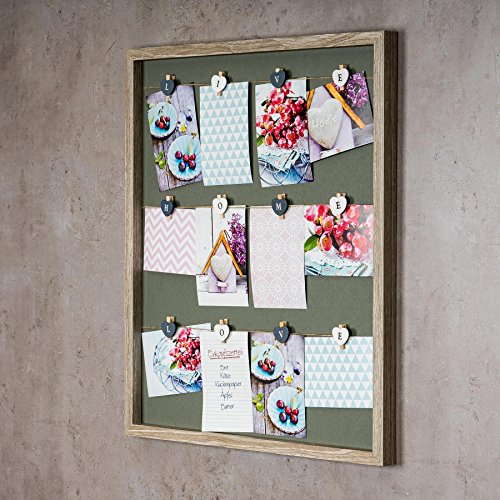 Bilderrahmen für 12 Fotos mit Klammern Live Home Love Weiß Holz Fotocollage Fotorahmen Collage Fotogalerie Fotocollage Postkartenhalter Kordel Schnur Band - 3