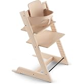 Tripp Trapp Stokke High Chair with Baby Set, Natural - Adjustable and Evolutionary Chair for Children and Adults - Ergonomic