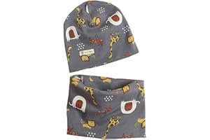 PAADIYA Boomly Autunno e Inverno Carino Morbida Caldo Set di Cappello Sciarpa Berretto in Cotone Scaldacollo Sciarpa per Bambino o-ring Sciarpa Infantile