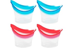 HONOFLUX 4 Pcs Eye Wash Cup, Silicone Eye Bath Cup, Reusable Eye-Wash Bath Kit Cleansing Cup for Quick Rinse Portable Eyes Care Tool Cleaner for Cleaning Dust Makeup Irritants SoothingTired Eyes