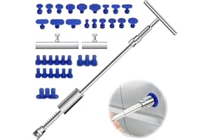Bcuuozeeing 24 Pezzi Kit di Estrattore per Ammaccature Senza Vernice per Carrozzeria Auto, Kit Riparazione Ammaccature Auto, Levabolli Carrozzeria T-Bar Slide Hammer per Rimozione Ammaccature