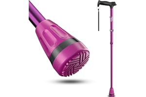 HEALTHBAZAAR Canne de Marche Tout Terrain pour Hommes et Femmes, Légère, Pliable, Réglable, Absorbant Les Chocs, Pliable pour Personnes âgées et Adultes