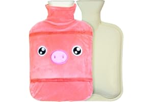 ‎WILLUCK Wärmflasche mit weichem Bezug 2L, Premium Naturkautschuk und Weicher Bezug,Wärmeflasche groß flauschig ，Sicher und Langlebig Wärmeflasche für Familie,weihnachten und einem neujahrsgeschenk Rotebar