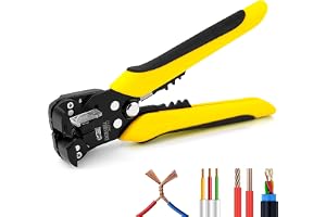 DOWELL Automatisk trådstripper 10-24 AWG, 3-i-1 multifunktionellt verktyg för stripping, skärning och crimping, tungt hållbar