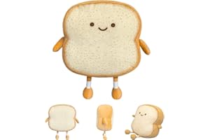 Auptiz Toastbrot Kissen - Weiches Plüschtier in Lustiger Brot Form, 3D Wurf Kissen, Cartoon Puppe Spielzeug (19×18×3cm)