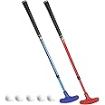 Asyxstar Mini Golf Putter - Golf Putters for Men Right Handed Golfers or Left Handed Golf Putter for Kids and Womens Mini Golf Clubs Set - Two-Way Adjustable Length putters with 5 Golf Practice Ball