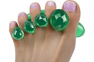 Tech Love Gel Toe Separators 1 Pair with Storage Box, Toe Spacers for Restoring Toes to Original Shape, Bunion Correctors for Women to Relax Toes, Yoga Practice, Bunion Relief, Hammer Toes, Green