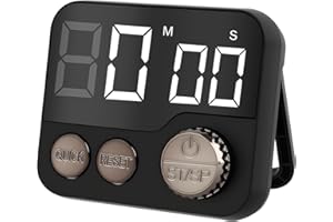 VONSERA Temporizador Cocina, Temporizador de Cocina Digital con Pantalla LCD de Grandes Dígitos y Alarma Sonora, Multifunción con Función de Reloj, Ajuste Rapido,Soporte Plegable para Cocina y Deporte