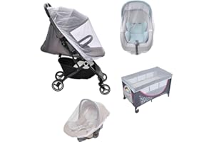 Vicloon Zanzariera Passeggino Universale, Zanzariera Passeggino per Carrozzina, Seggiolino Auto, Culla, Protezione Contro Zanzare, Vespe e Altri Tipi di Insetti per Neonati, Bambini (Bianco)