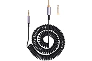 WEISHAN Solo3 - Cavo audio a spirale di ricambio per cuffie wireless Dre Beats Studio3 con cancellazione del rumore, 3,5 mm, cavo di prolunga di ricambio per iPhone PS5 Xbox One 4,3 m