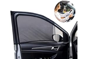 BEICARIN Parasole universale anteriore per finestrino auto, 2 pezzi, in rete traspirante laterali, protezione UV per conducente, famiglia di animali domestici, sul sedile