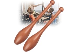 REOTEL Maza de Entrenamiento Madera Indian Clubs Barra de Ejercicios Equipo de Gimnasio Palos Indios para Entrenamiento de Fuerza y Rehabilitación Musculación Hombros Brazos y Manos Ejercicios,S