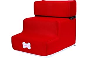 AKTOUR Trova accessori per cani, copertura per scaletta per animali domestici, rimovibile, confortevole, antiscivolo, adatta per cani di piccola taglia, cibo e accessori per cani (rosso, taglia unica)