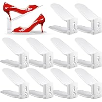 mea:hana Schoenenstapelaar, 8 stuks, schoenorganizer, verstelbaar, modern en robuust, voor perfecte schoenenorde, ruimtebesparend en in hoogte verstelbaar, breed contactoppervlak 11 cm, must voor