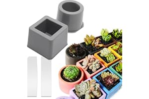 Stampo in Silicone per Piante,Tianher 2 PCS Cubi e Cilindri Stampo per Vasi di Fiori in Calcestruzzo per l'arredamento della Casa,Vasi di Fiori Artigianali, Vasi di Fiori Succulenti Fai-da-Te
