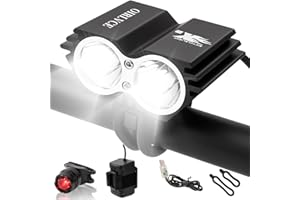 OIRLVCE 5000 Lumens USB Rechargeable Bike Light 4 Modes Waterproof LED Headlight Mountain Bicycle Lights Cycling Lights for Road & Mountain