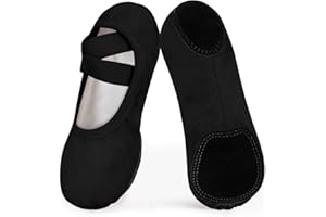BALAYSIER Ballet Shoes for Girls Split Sole Dance Shoes with Cross Elastic Straps Ballet Slippers for Toddlers Kids Adults