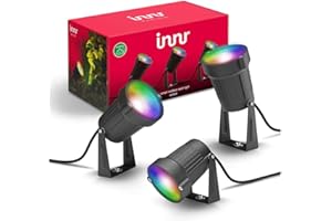 innr Spots Connectés Colorés, Exterieur, Compatible avec Philips Hue*, Alexa, Hey Google (hub connecté requis) Zigbee RGBW Spot Exterieur LED, Jardin, L'ENSEMBLE COMPLET, 3-Pack, OSL 130 C