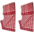 Complayyer GAMCHA 100% Cotton Towel Bengal Gamosa Check Pattern RED for Men Women, Baby Skin Friendly (2)
