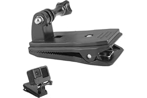 Teuena 360° Rotational Backpack Strap Mount Quick Clip for Hero 12 11 10 9 8 7 6 5 4 3+ 2 Session, Backpack Shoulder Clip Mount Clamp Body Cam Holder, Action Camera Accessories (Black)
