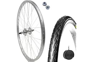 ECOVELO Cerchio Posteriore 7V Ruota 28" 28 x 1.75 622 x 20 + Copertone nero 700x35C + Camera x City Bike Stradale