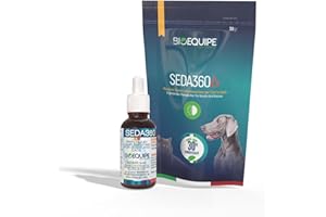 BIOEQUIPE SEDA360b Integratore Calmante per Cani e Gatti 30 gocce- Elimna il cortisolo Rilassante Naturale Contro Stress e Paura .L-Triptofano, Vitamine E, Passiflora e Camomilla e Piante Officinali (carne)