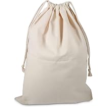 2 Sacs à Linge Coton 50x75cm - Avec Cordon, Grands, Réutilisables - Rangement Maison, Voyage
