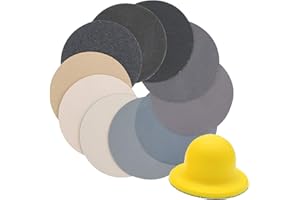 VIBRATITE 40 Stück 100mm Nass Trocken Schleifpapier Feine Körnung 80 bis 7000 Korn Sortiment mit Haken und Schlaufe Handschleifblock für Holz Metall Schleifen und Automotive Polieren