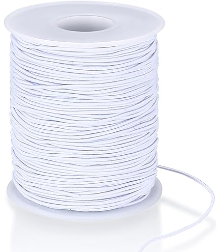 2 rollen rubberen band voor armbanden, 1 mm x 100 m, elastiek, rubberen koord, draad, kralenkoord met schaar voor zelfsieraden maken (zwart, wit