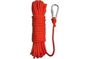 BeGrit 10m Floating Rope Anchor Mooring Rope Multifunction Rope 8mm Kayak Canoe Tow Throw Line with Carabiner for Boat Camping Hiking Awning Tent Canopy(Orange)